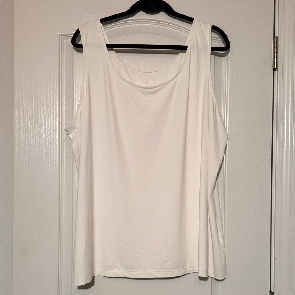 Susan Graver Women's White Scoop Neck Tank Top Size 4X